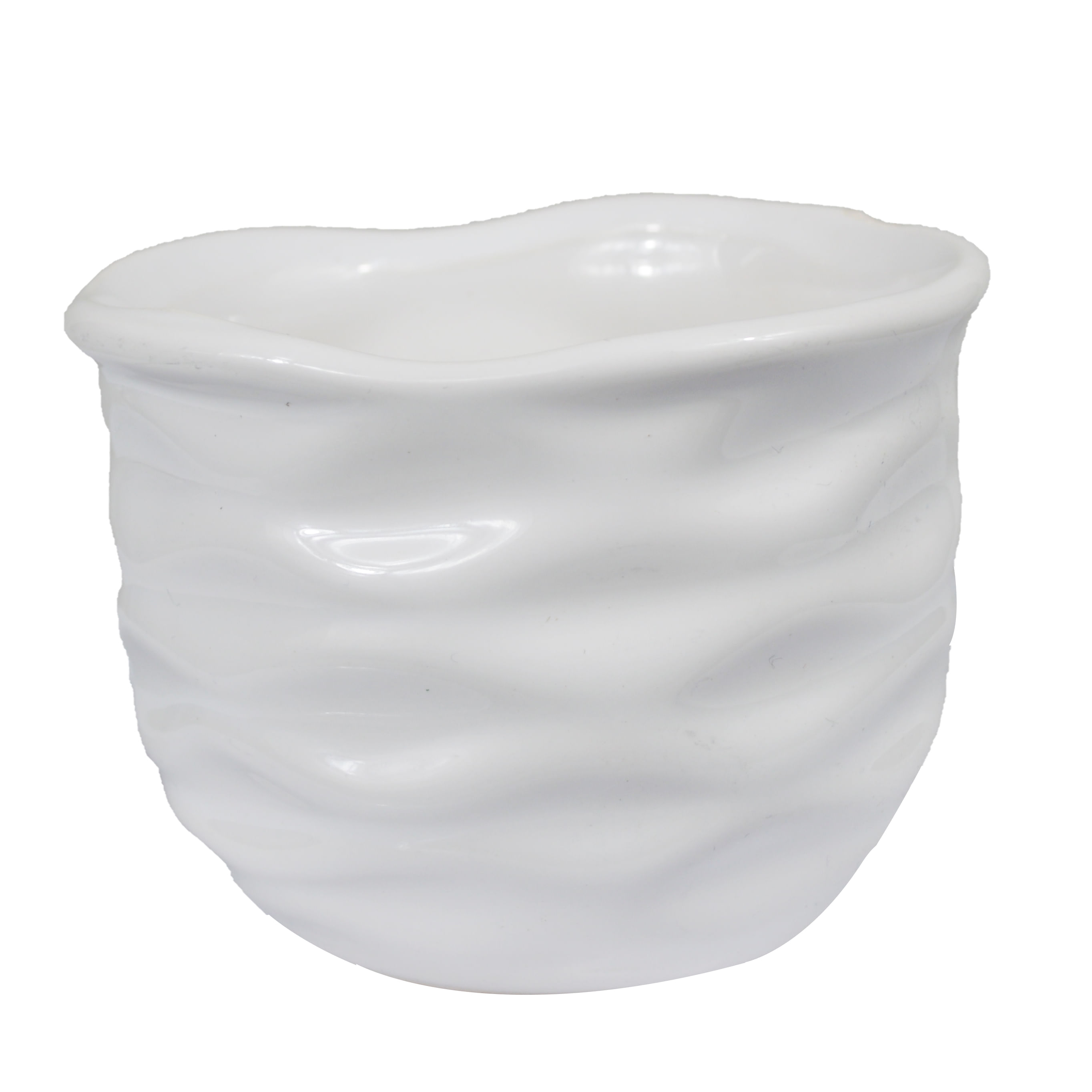 Vaso Redondo Cerâmica Branco Útil Bazar 8cm UB4367