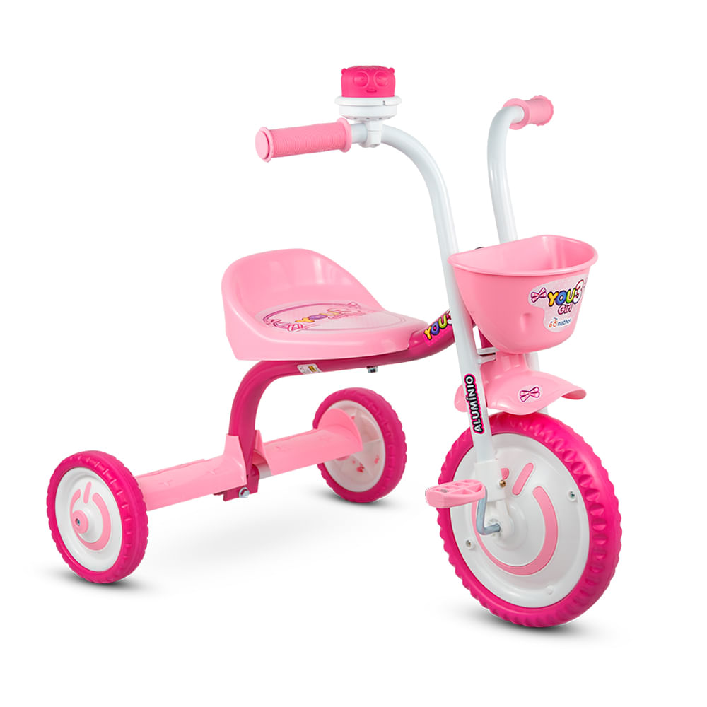 Triciclo Infantil Motoca Velocita Lilás C/ Empurrador Menina