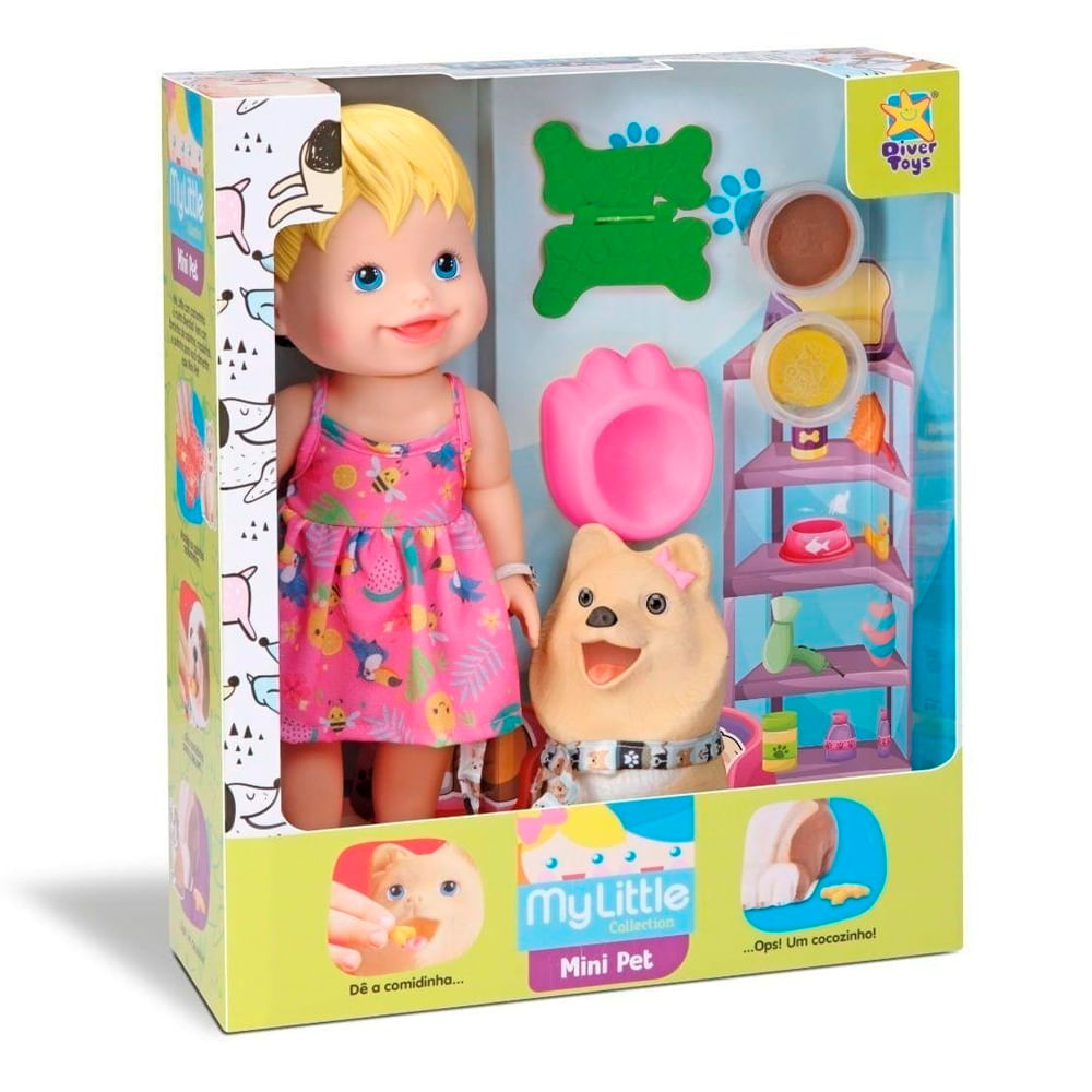 Coleção de Bonecas Mini Bebê Infantil Amor de Bichinhos Brinquedo Educativo