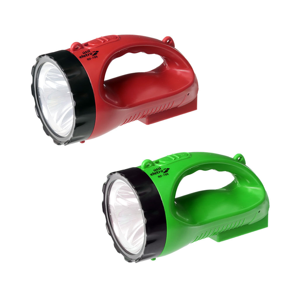 Lanterna Recarregável Led Plástica Útil Eletro RF198 - freitasvarejo
