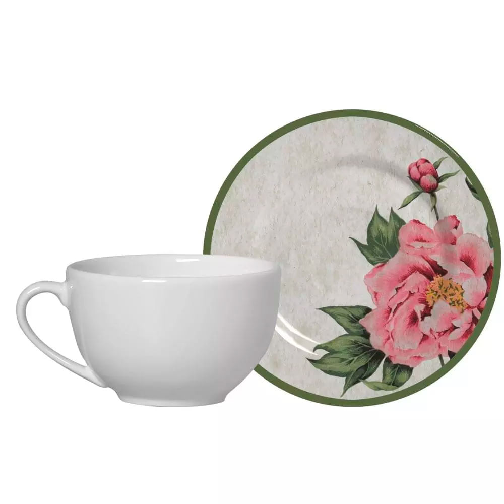 APARELHO CHA/CAFE/BOLO VINTAGE BLOOM 41 PCS PORCELANA