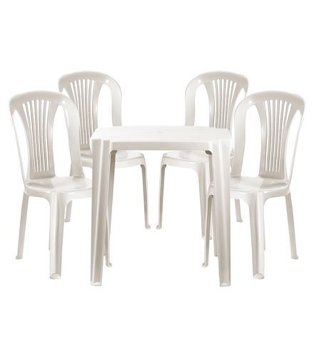Conjunto Mesa com 4 Cadeiras Bistrô Off White Útil Bazar 14 - freitasvarejo