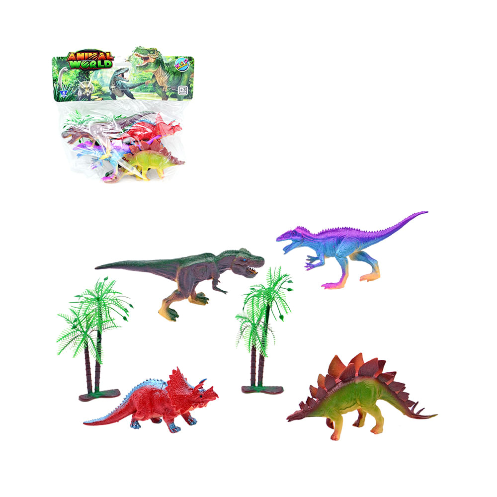 Jogo Dinossauros Sortidos 6 Peças World Brinquedos - freitasvarejo