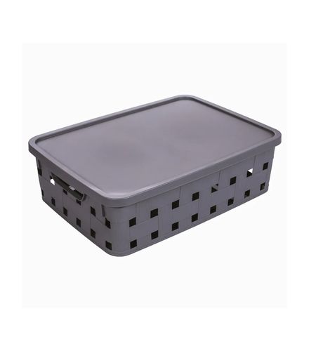 Caixa-Organizadora-com-Tampa-Plastico-Fita-Cinza-Plasutil-15L-15030