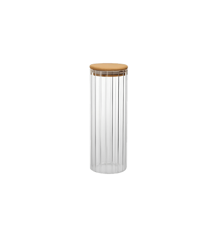 Pote-Borossilicato-Com-Tampa-De-Bambu-9X20CM-Util-Bazar-UB7961
