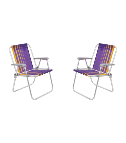 Conjunto-2-Cadeiras-De-Praia-Roxo-com-Amarelo-Samoa-Alta-em-Aluminio-Tramontina