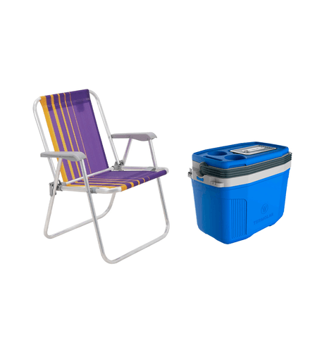 Conjunto-Cadeira-De-Praia-Roxo-com-Amarelo-Samoa-Tramontina-com-Caixa-Termica-SUV-20L-Azul-Termolar