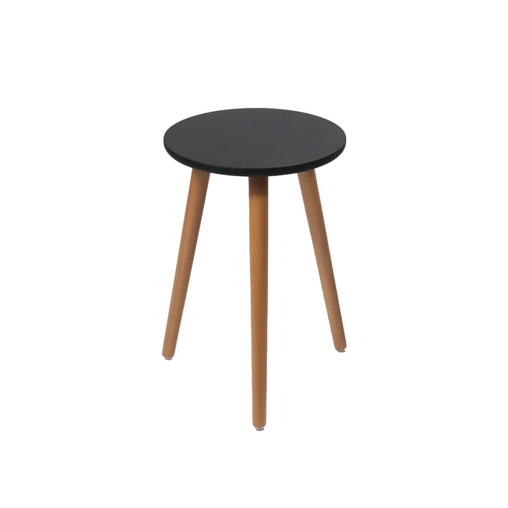 Mesa de Canto Redonda 28X42cm em MDF RF3812 Mozaic - Preto